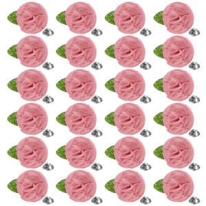 Unique Bargains Handmade Flower Brooch Boutonnieres Button Pins for Men Suits 24 Pcs Dark Pink - 1 of 4
