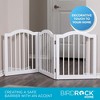 INTERNET'S BEST Arched Top Dog Gate | 3 Panel, 24" H Wooden Pet Barrier for Dogs or Cats | Freestanding Room Divider | White. (3 panel - 24", White) - 4 of 4