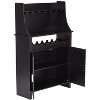 Kings Brand Furniture Shelton 9 Bottle Capacity Wine Rack Buffet & Storage Cabinet, Black - 2 of 4