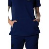 Members Only Women's Scrub Top With Double Chest And Pouch Pocket - 3 of 4