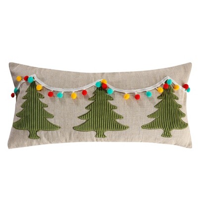 Levtex Green Santa Claus Lane Christmas Tree Pillow