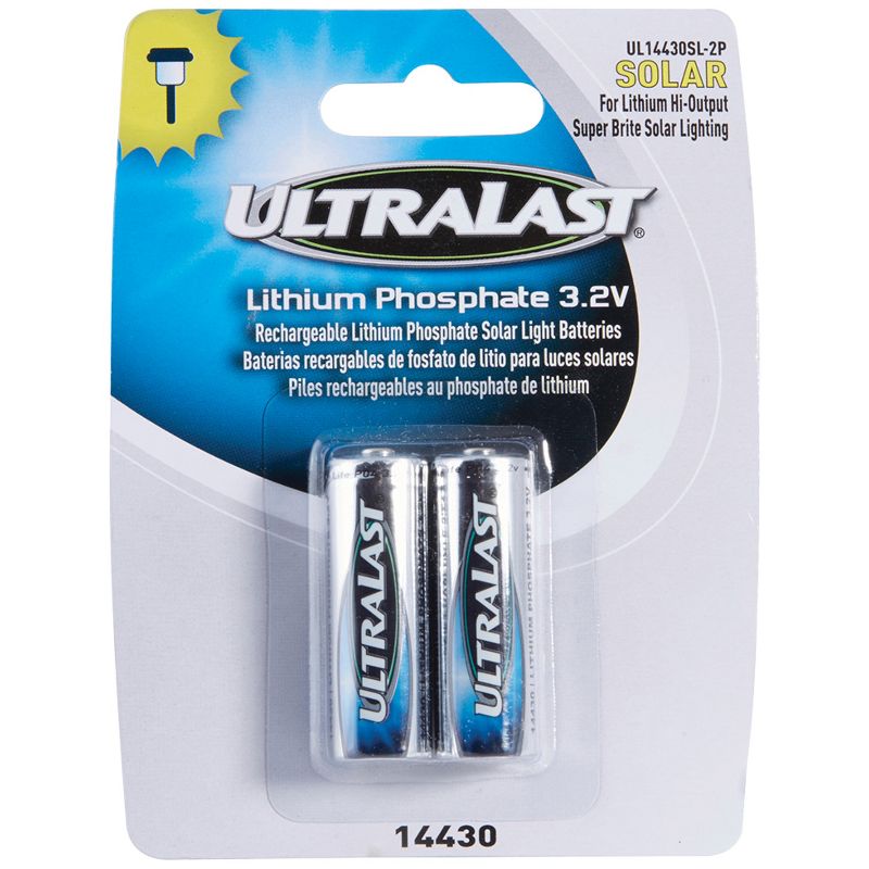 Ultralast® UL14430SL-2P 14430 Lithium Batteries for Solar Lighting, 2 pk, 1 of 2