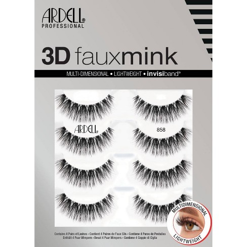 Ardell 3d Faux Mink False Eyelashes 858 Lash Black - 1pr : Target