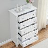 Garvee 5 Drawers Dresser for Bedroom, White Chest of Drawers Tall Wood Dresser with Large Storage Organizer for Living Room, Closets, Hallway, White - 4 of 4