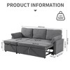 84.2" Sleeper Sofa Bed,Pull Out Sofa Bed with Storage Chaise L Shape Sectional Sofa - 2 of 4