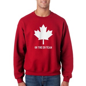 Eh Team Canada Sweater Funny Canadian Shirts Novelty Hilarious Crew Neck - Crazy Dog Crew Neck Sweatshirt - 1 of 4