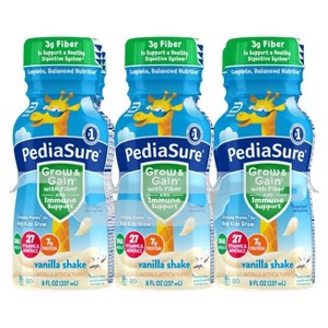 PediaSure Grow & Gain with Fiber Kids' Nutritional Shake Vanilla - 6ct/48 fl oz - 1 of 4