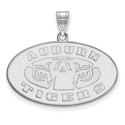 Black Bow Jewelry 14k White Gold Auburn Tigers NCAA Large Pendant