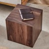 FONTOI Square Coffee Table, Floor Mount Side Table for Living Room Bedroom Office, Walnut, 16"*16"*16" - 4 of 4