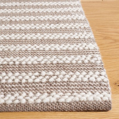 Handmade Ivory and Taupe Wool Flat Woven Area Rug, 3' x 5'