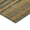 Coral Gold And Green Striped Washable Indoor Outdoor Area Rug - 4 of 4