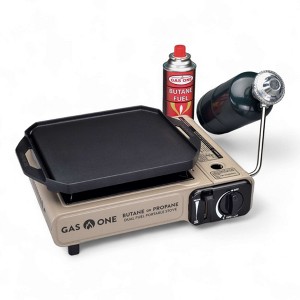 GasOne Butane or Propane Gas Stove with Flat Top Griddle Included – for Cooking for Camping, Kitchen – Diecast Aluminum with Non Stick Coating - 1 of 4