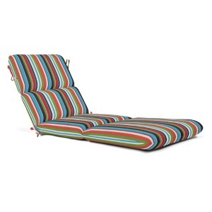 Casual Cushion Stripe Sunbrella Fabric 1-Piece Outdoor Chaise Cushion, 22.5"W x 74"L - 1 of 4