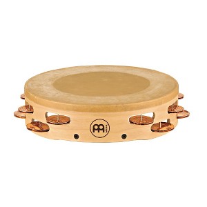 MEINL Artisan Edition Calf Skin Tambourine Dual Rows, Mixed Jingles, 10" - 1 of 1