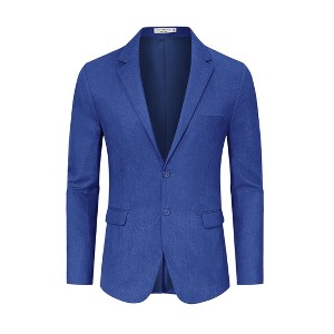 Men's Casual Blazers Two Button Lightweight Sport Coats for Men Regular Fit Linen Suit Jackets - 1 of 4