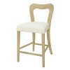 Set of 2 Counter Height Rubberwood Bar Stools,Upholstered Counter Stools with Curved Back,Modern Wood Counter Stools for Kitchen Island-Koiai - 3 of 4