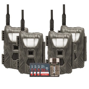 Stealth Cam Flashback 40MP White Flash Cellular Trail Camera with 32GB Memory Cards and Card Reader 4 Pack - 1 of 4