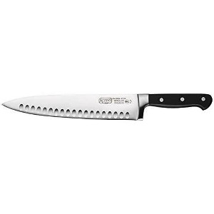 Winco KFP-103, 10" Acero Chef's Knife with Hollow Ground, Cook's Knife with Black Handle, Triple Riveted One Piece Full Tang Professional Chefs Knife - 1 of 1