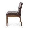 Christopher Knight Home Set of 2 Kwame Faux Leather Upholstered Dining Chairs Cognac Brown/Walnut - 3 of 4