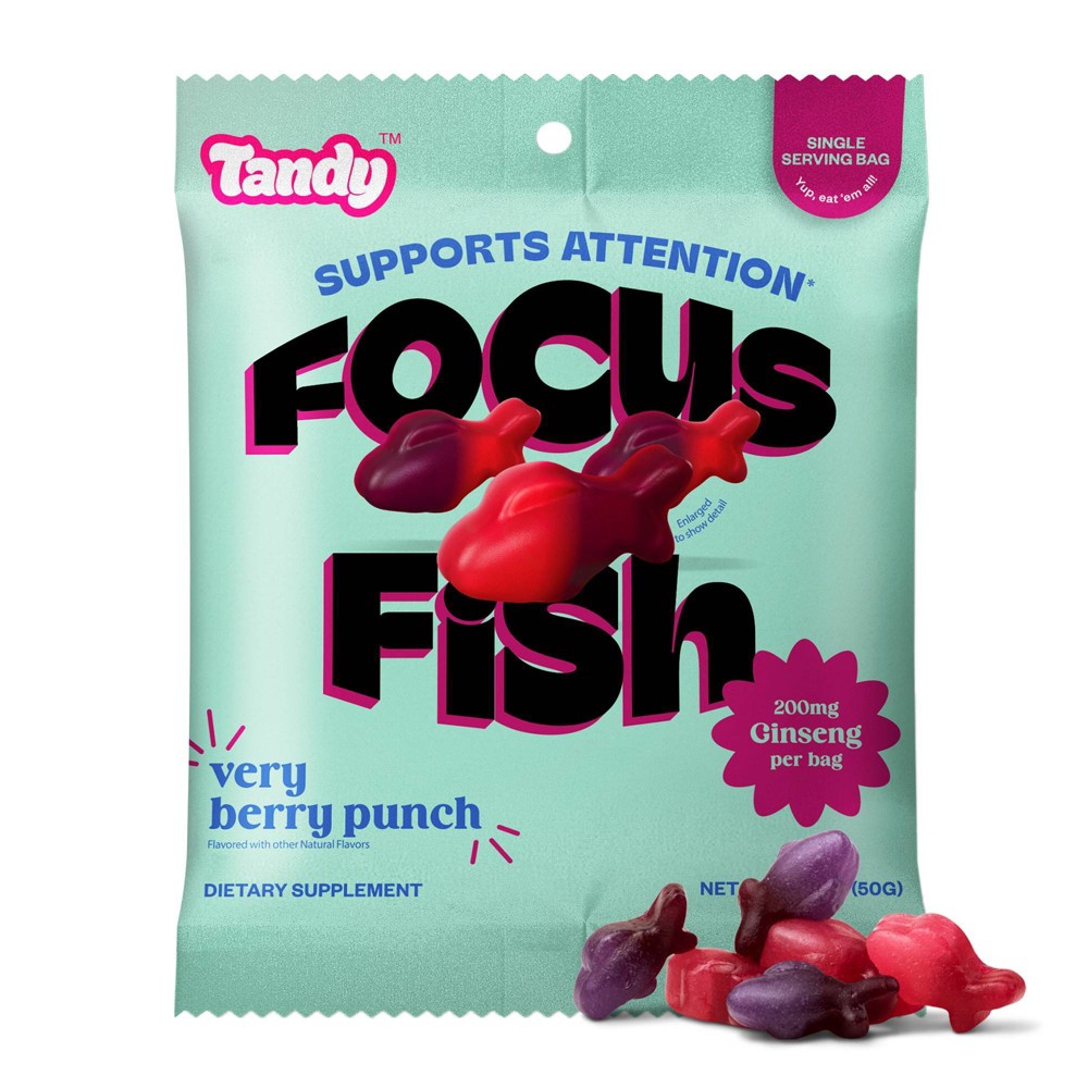Tandy Focus Fish Very Berry Punch Gummy Supplements - 1.76oz