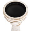 Northlight Wooden Spindle Pillar Candle Holder - 12" - Antique White - 4 of 4