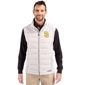 San Diego Padres Cutter & Buck Evoke Hybrid Softshell Recycled Mens Full Zip Vest - 1 of 1