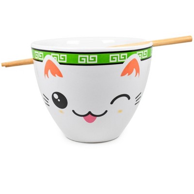 Boom Trendz Bowl Bop Miso Happy Japanese Dinnerware Set | 16-Ounce Ramen Bowl, Chopsticks