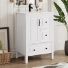 KWPZQEB 24" Bathroom Vanity with Sink, Free Standing Single Basin Vanity Set with 3 Soft-closing Drawers & Soft-closing Door for Bathroom - 2 of 4