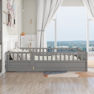 Floor Bed, with Super High Security Barrier, Children's Floor Bed Frame - 1 of 4