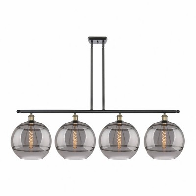 Rochester - 4 Light Stem Hung Island In Industrial Style-13.88 Inches Tall and 50.25 Inches Wide