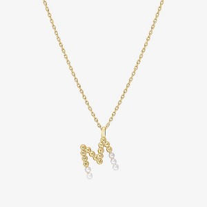 Bearfruit Jewelry Cultured Pearl Pavé Initial Necklace - 1 of 3