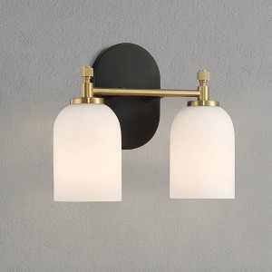 Vortex Traditional Style Two Lights Vanity Over Bathroom Mirror Wall Sconce with White Frosted Glass - 1 of 1