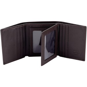 Leather Trifold RFID Wallet For Men With Flip Out ID Holder (Coffee) - 1 of 4