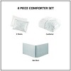Sapphtopaz 4 Piece Comforter Set Ocean Style Cotton Fresh Simple Seafoam Seashell Embroidered Details Cotton Oversized Quilt Set, White - 4 of 4
