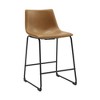 Industrial Faux Leather Counter Stools, Set of 2 - 2 of 4
