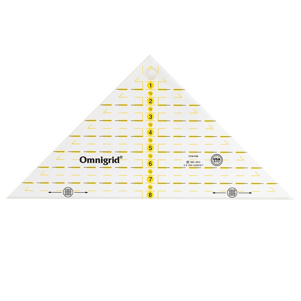 Omnigrid 8" Right Triangle Ruler: Sewing & Quilting Ruler, Sewing Tools, 9.25" Length, 4.75" Width