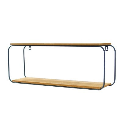 VIP Wood 24 in. Brown 2 Tier Wall Shelf