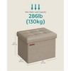 SONGMICS Folding Storage Ottoman Foot Rest Stool Footrest 286 lb Capacity for Living Room Bedroom - 4 of 4