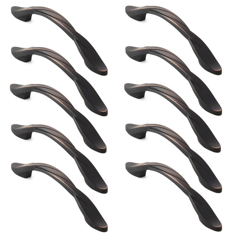 Cauldham Pack Solid Braided Kitchen Cabinet Pulls Handles (5" Hole Centers) - Drawer/Door Hardware - Style M260 - Oil Rubbed Bronze, 3 of 6