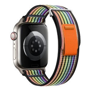 HTUTWOO Weave Nylon Apple Watch Band, Sport Loop Strap 38/40/41/42/44/45/46/49mm for iWatch Series 10 9 8 7 6 5 4 3 2 1 Ultra SE - 1 of 4