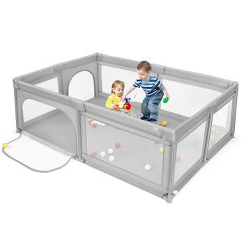 Costway Baby Playpen Extra-Large Safety Baby Fence w/50 Ocean Balls