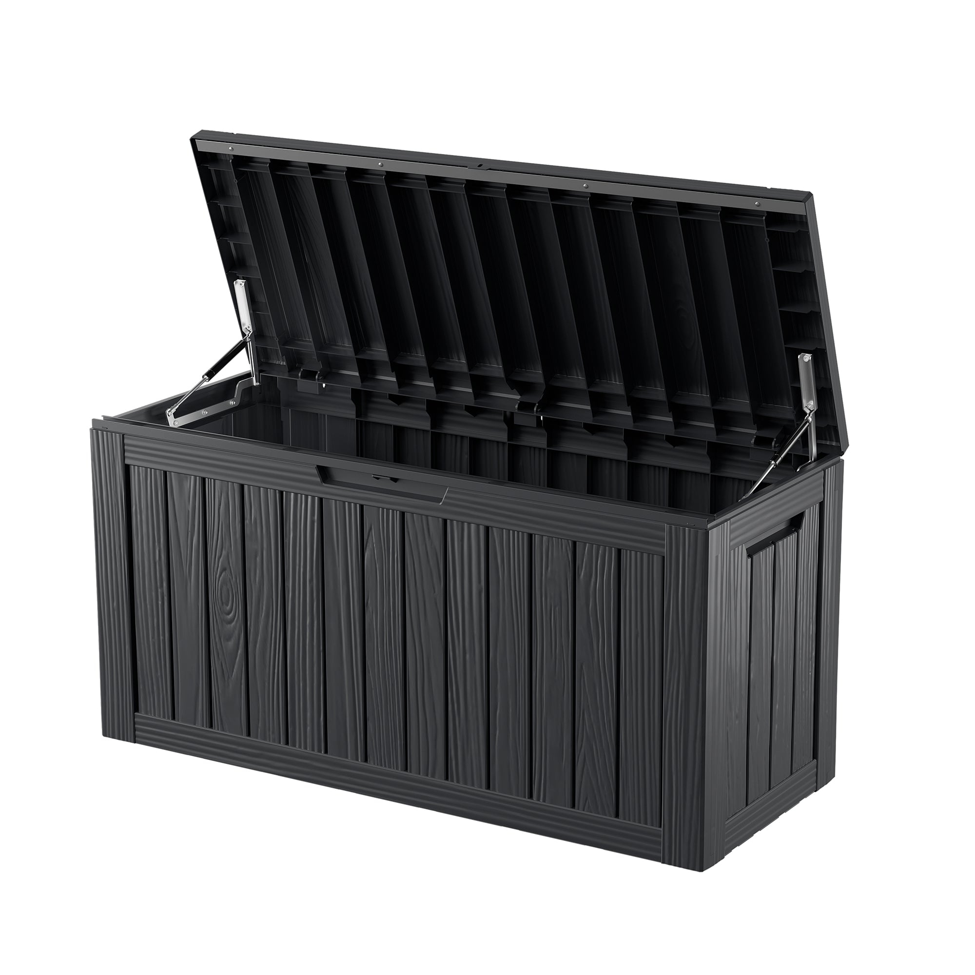 80 Gallon Resin Deck Box, Lockable Waterproof Ourdoor Storage Box for Pool, Patio and Garden - Black
