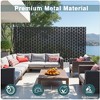 PexFix 47 in. x 72 in. Outdoor Metal Privacy Screen Garden Fence in Square Pattern in Black - 3 of 4