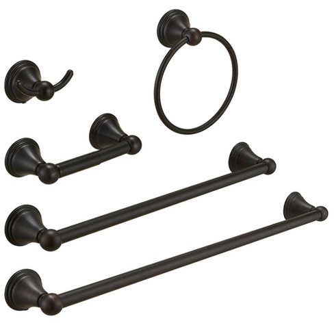 Bwe 5-piece Bath Hardware Set With 2-towel Bars/racks, Towel/robe Hook ...
