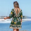 Women's Boho Floral Print Beach Dress with Tassel Tie - Cupshe - 4 of 4