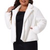 Agnes Orinda Women's Plus Size Long Sleeve Warm Notch Lapel Faux Fur Fluffy Cardigan - 2 of 4