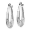 Black Bow Jewelry 4 x 23mm 14k White Gold Polished, Satin and D/C Striped Creole Hoops - 2 of 4