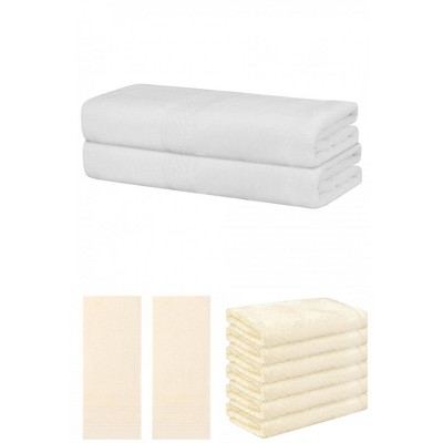 REGALWOVEN Striped Soft Absorbent Bathroom Cotton Towel Set 3 Pcs