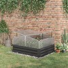 Outsunny Galvanized Raised Garden Bed Kit with Polycarbonate Mini Greenhouse, Metal Planter Box for Outdoor Garden, 49.6" x 42.1" x 26.6", Dark Gray - 3 of 4