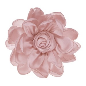 Unique Bargains Alloy Satin Fabric Big Rose Flower Dainty Brooches 1 Pc - 1 of 4